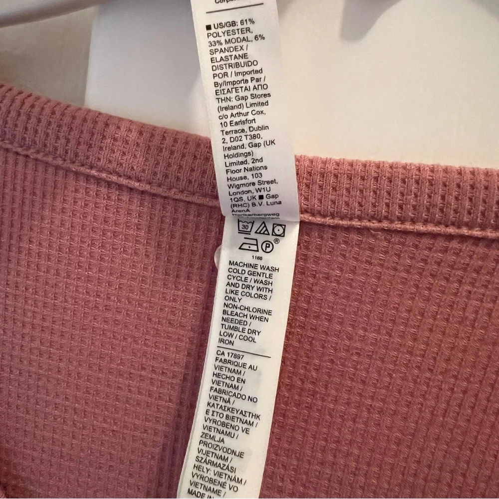 Athleta Wind Down‎ Waffle Knit Pink Top